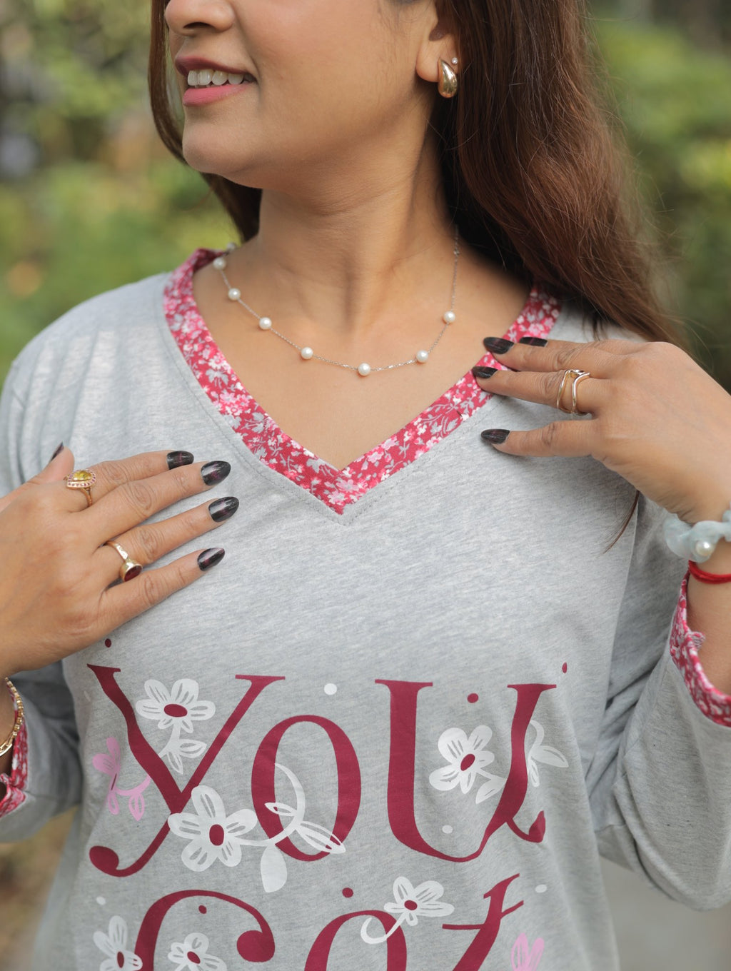 Elite Grey You Got This Long T-shit Pyjama Set (Lp04v04)