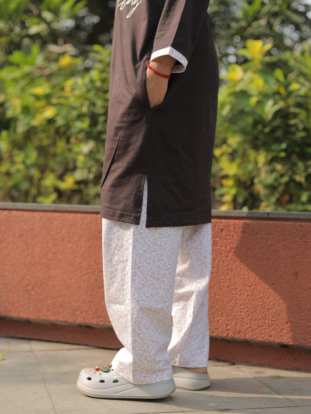 Elite Black "Keep Going" Long T-shirt Pyjama Set (Lp04v10)