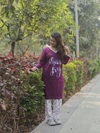Maroon Choose-Joy T-shirt Pyjama Set (LP04v05)