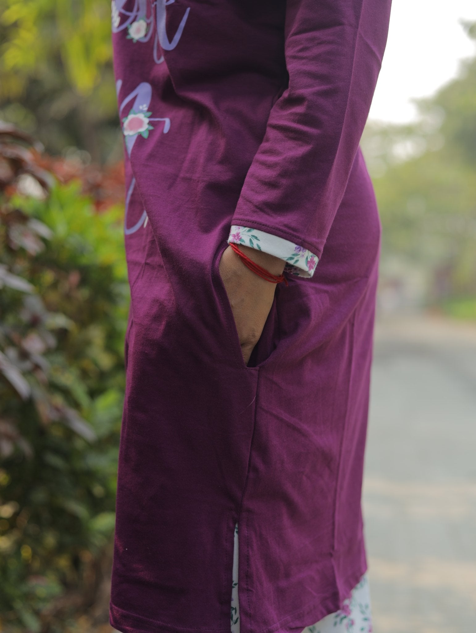 Maroon Choose-Joy T-shirt Pyjama Set (LP04v05)