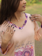 Peach "Your Focus" Long T-shirt Pyjama Set (Lp04v01)