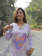 Lavender Glitzy Glam Long T-shirt Pyjama Set (Lp04v02)