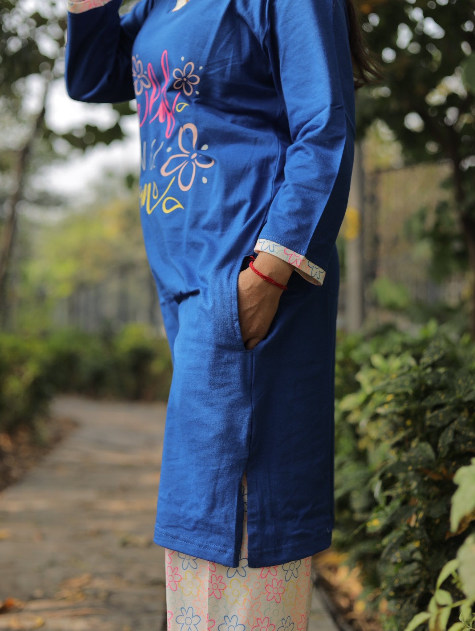 Dark Blue Live Life Long T-shirt Pyjama Set (Lp04v03)