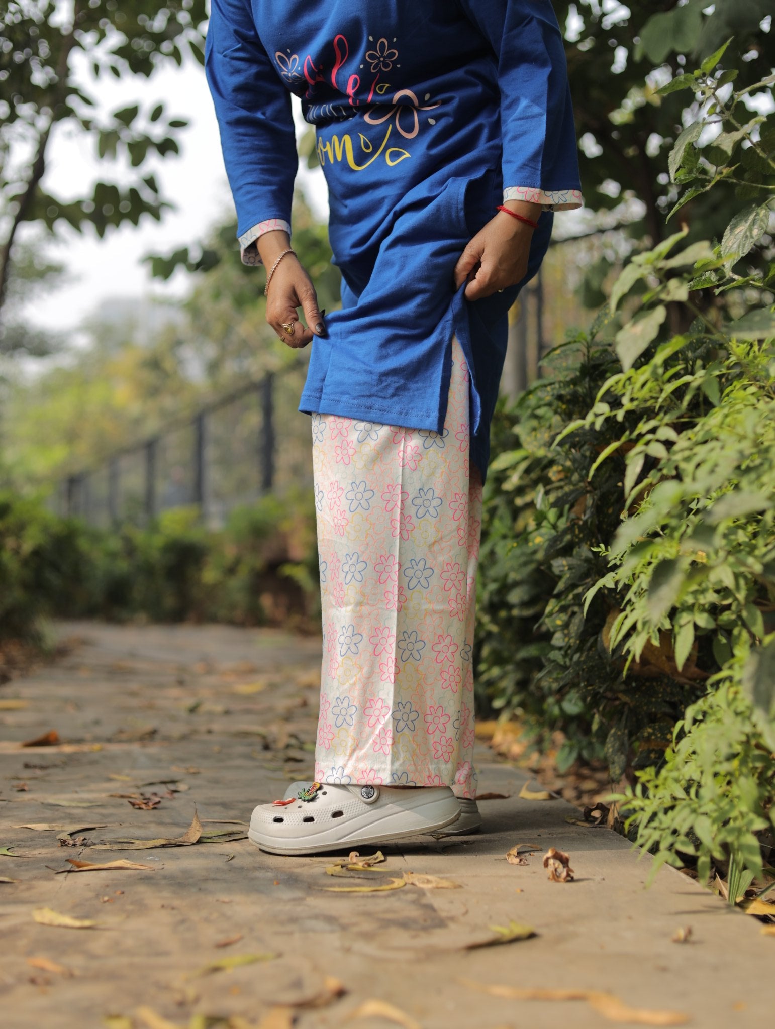 Dark Blue Live Life Long T-shirt Pyjama Set (Lp04v03)