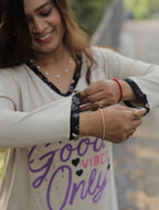 Elite Grey Good Vibes Long T-shirt Pyjama Set (Lp04v09)