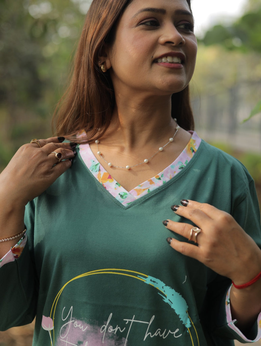 Green You Don't Have Long T-shirt Pyjama Set (Lp04v08)