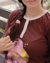 Maroon Floral Print Long Polo Pajama (MTPS1v09)