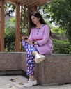 Purple Blossom Long Polo Pajama (MTPS1v10)