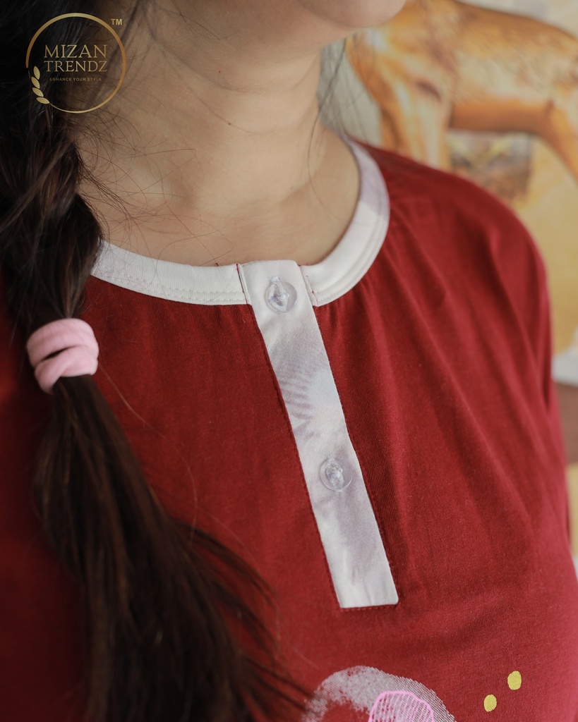 Cherry Red Long Polo Pajama (MTPS1v13)