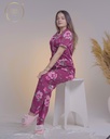Maroon Floral Print - Pajama Set (MTF2v01)