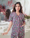 Multi-Color Floral Print - Front Open PJ Set (MTFBv102)