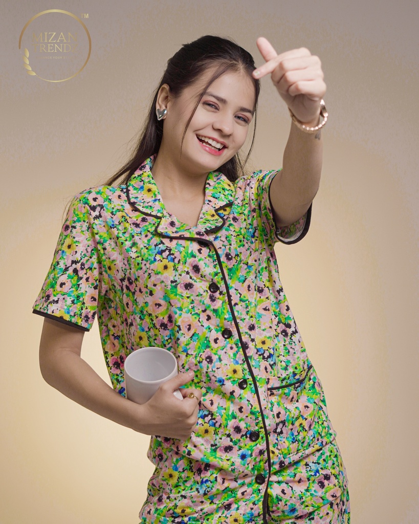 Rainbow Floral Print Pajama Set (MTP2v06)