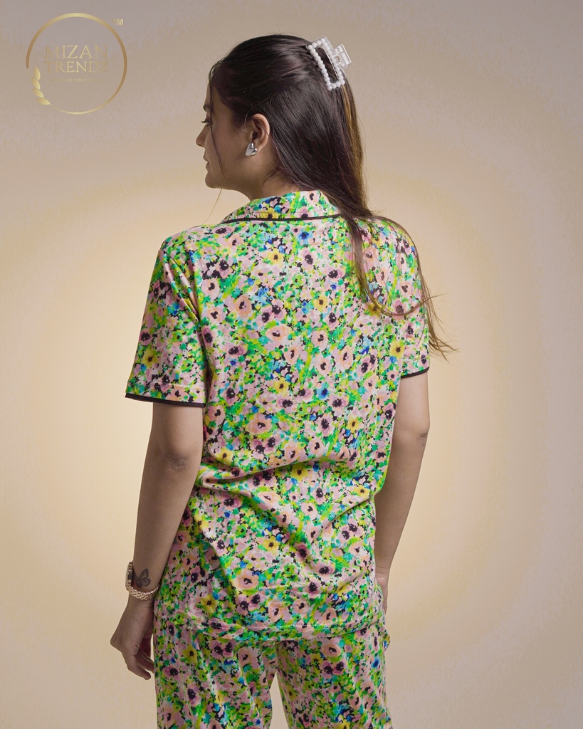 Rainbow Floral Print Pajama Set (MTP2v06)