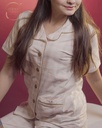 Peach-White Tartans Design Pajama Set (MTF2v08)  