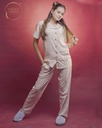 Peach-White Tartans Design Pajama Set (MTF2v08)  