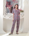 Multi-Color Floral Print - Front Open PJ Set (MTFBv102) 