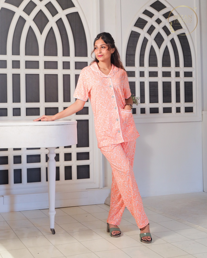 Paisley Floral - Front Open PJ Set (MTFBv01003) 