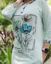 C Green Floral Print Long Polo (MTPS1v05)