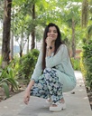 C Green Floral Print Long Polo (MTPS1v05)