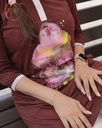 Maroon Floral Print Long Polo Pajama (MTPS1v09)