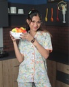 Flower Print - Front Open Pajama (MTF1v09)