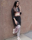 Black Tiger Print Long Polo Pajama (MTP1v02)