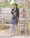 Floral Print Black Long Polo Pajama (MTP1v04)