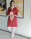 Cherry Red Long Polo Pajama (MTP1v13)