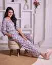 Grey & Pink Daisy Print Co-ord Set (CS1v01)