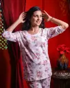 Flower Bunch White-Maroon Co-ord Set (CS1v08)