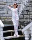 Designer Rainbow-White Co-ord Set (CS1v15)