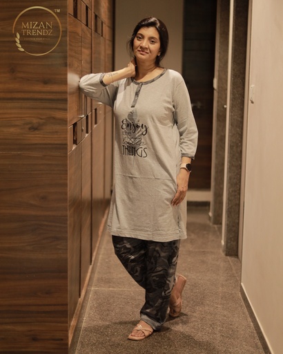 Grey Long Polo Pajama (MTP1v08)