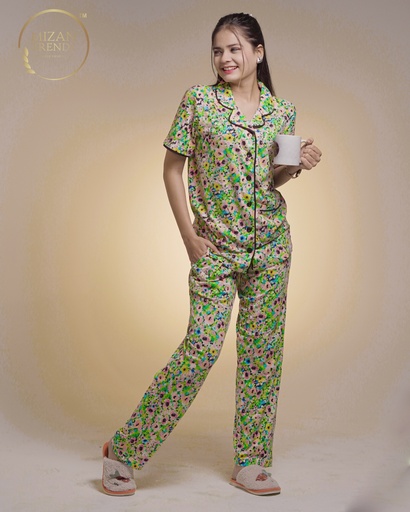 Rainbow Floral Print Pajama Set (MTF2v06)