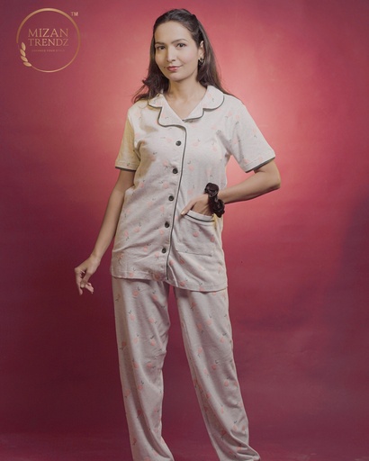 Cadet Gray Pear Fruit design - Pajama Set (MTF2v12)
